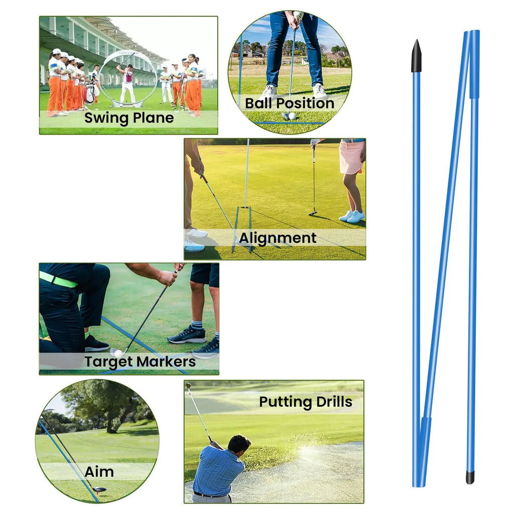 Collapsible Golf Training Rods with Case