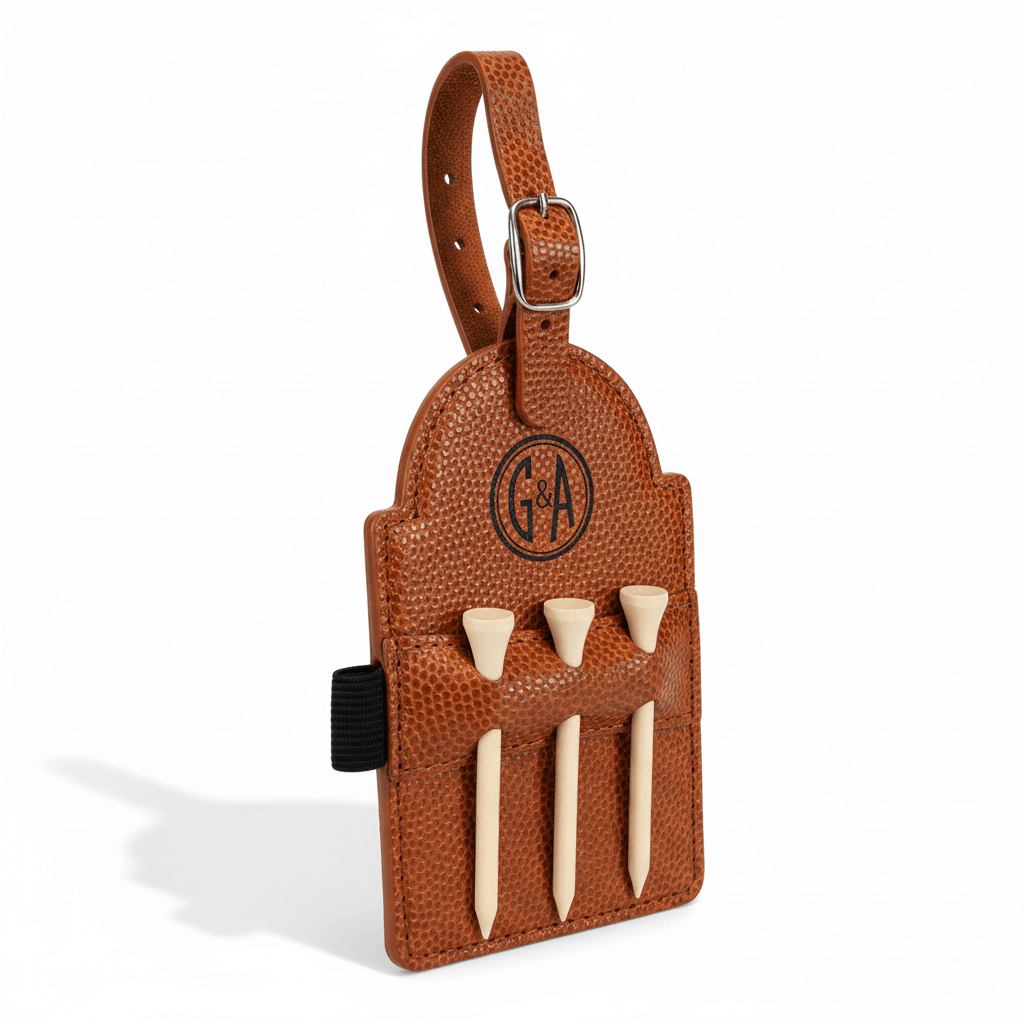 basketball leatherette golf bag tag Premium Laserable Leatherette