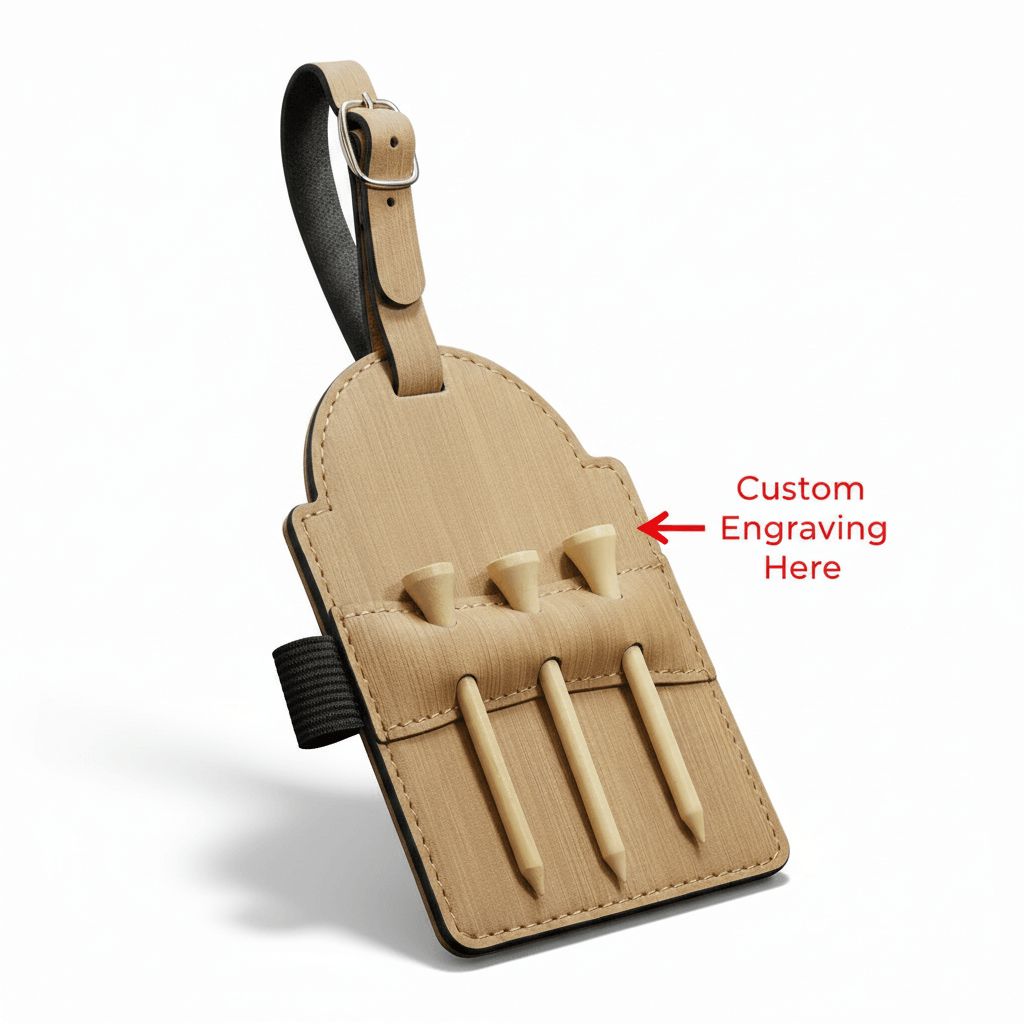 custom leather golf bag tag, engineered for discerning golfers