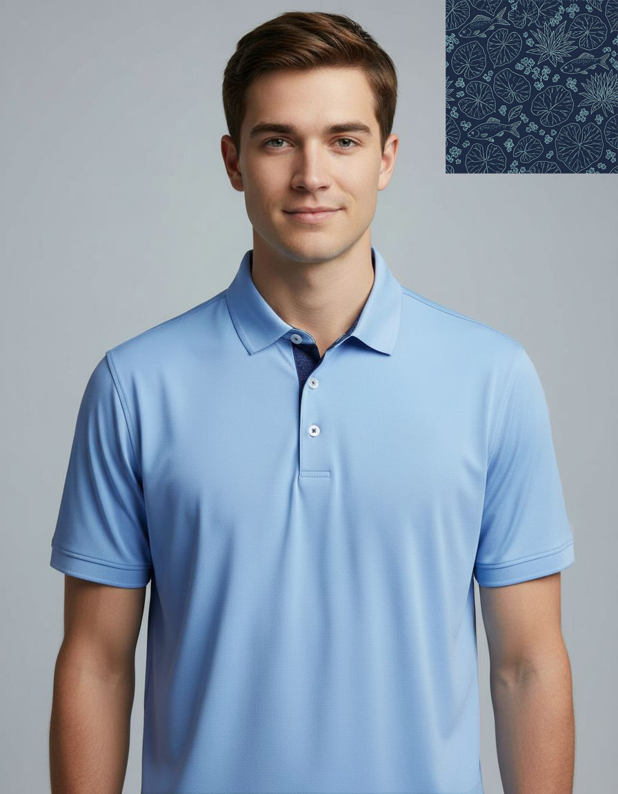 Blue Depths Golf Polo Shirt Premium Groomsmen Gift